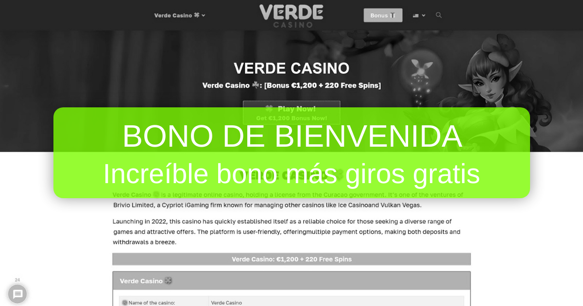 Casino Verde welcome bonus